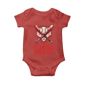 October Ready Baby Onesie Philadelphia Playoff Baseball Drip Graffiti TS10 Red Print Your Wear