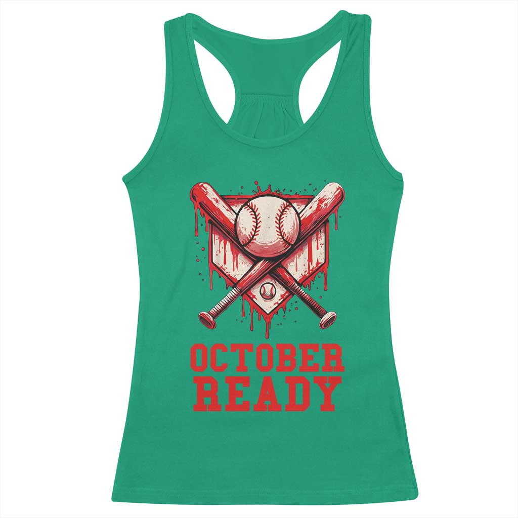 October Ready Racerback Tank Top Philadelphia Playoff Baseball Drip Graffiti TS10 Irish Green Print Your Wear