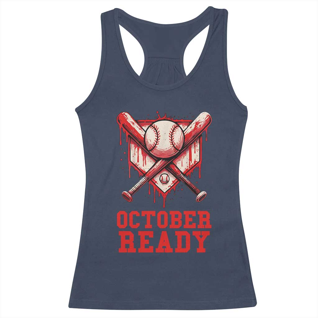 October Ready Racerback Tank Top Philadelphia Playoff Baseball Drip Graffiti TS10 Navy Print Your Wear