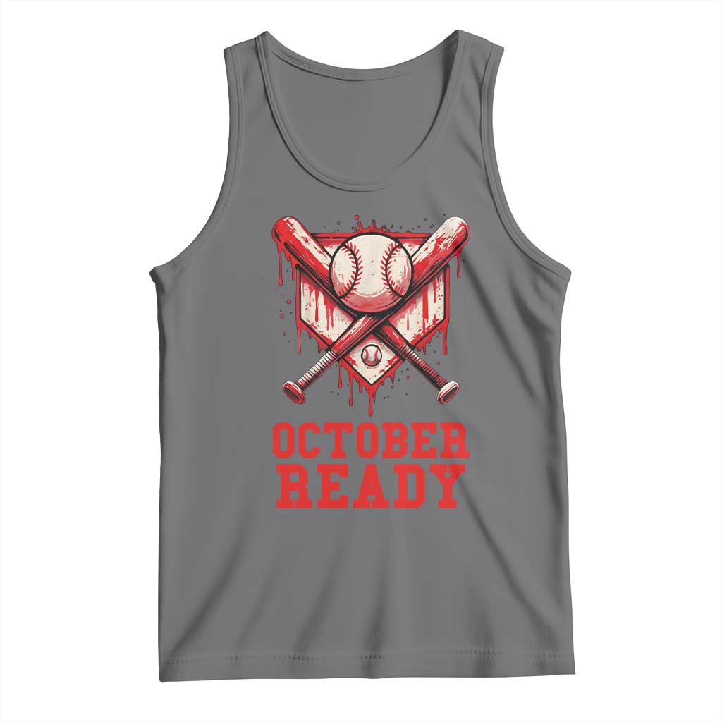 October Ready Tank Top Philadelphia Playoff Baseball Drip Graffiti TS10 Black Heather Print Your Wear