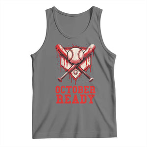 October Ready Tank Top Philadelphia Playoff Baseball Drip Graffiti TS10 Black Heather Print Your Wear