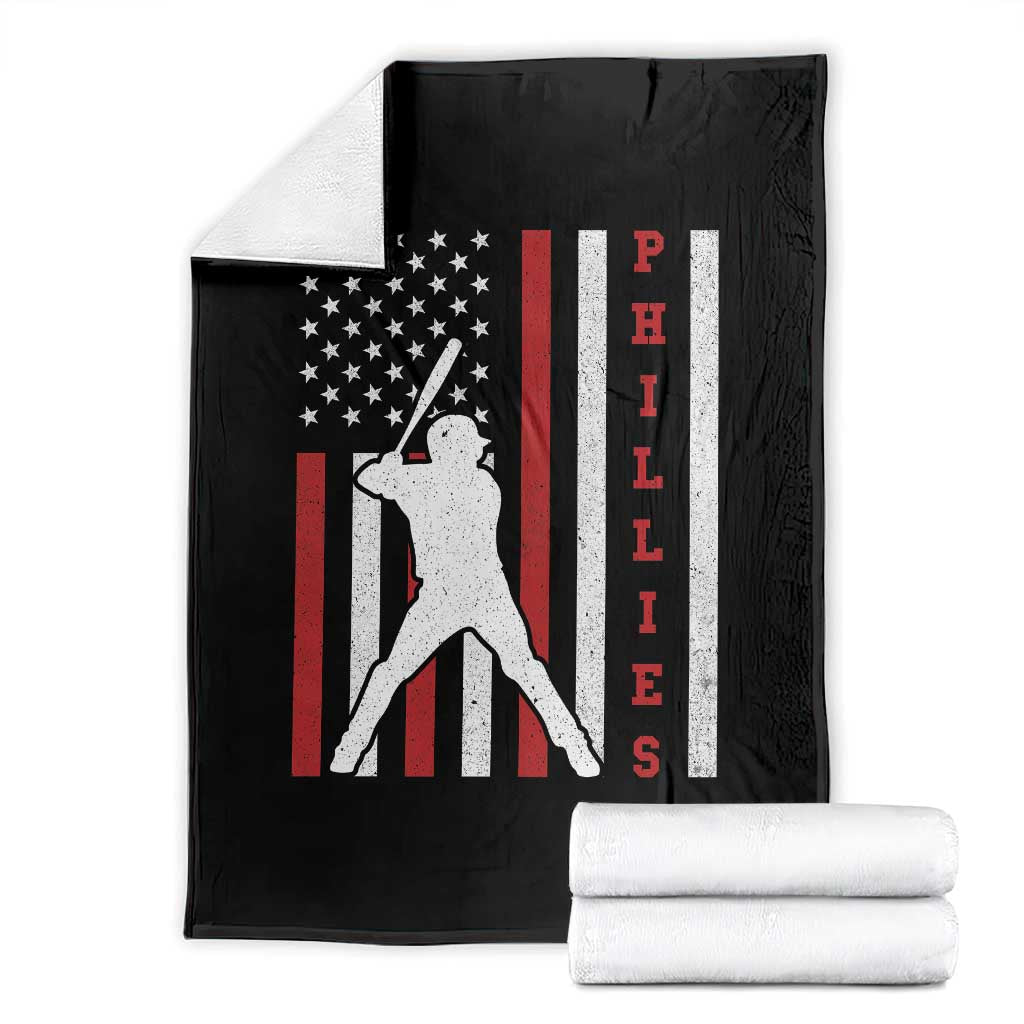 Philly Baseball Throw Blanket Cool Distressed Philadelphia Red October US Flag TS10 Black Print Your Wear
