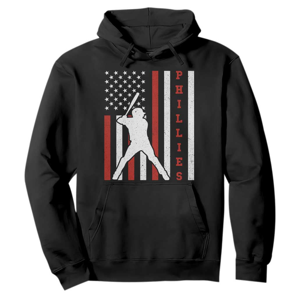 Philly Baseball Hoodie Cool Distressed Philadelphia Red October US Flag TS10 Black Print Your Wear