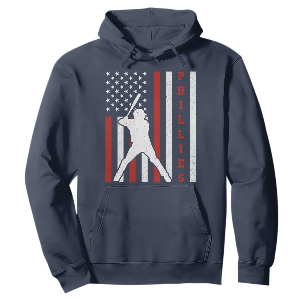 Philly Baseball Hoodie Cool Distressed Philadelphia Red October US Flag TS10 Navy Print Your Wear