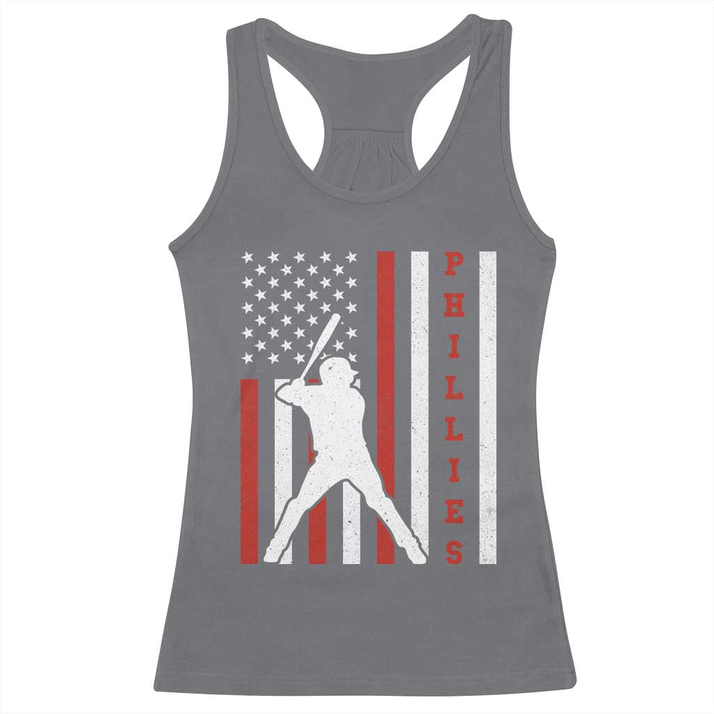 Philly Baseball Racerback Tank Top Cool Distressed Philadelphia Red October US Flag TS10 Charcoal Print Your Wear
