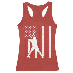Philly Baseball Racerback Tank Top Cool Distressed Philadelphia Red October US Flag TS10 Red Print Your Wear