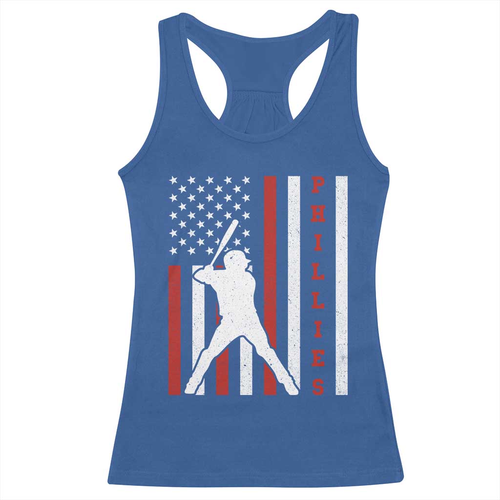 Philly Baseball Racerback Tank Top Cool Distressed Philadelphia Red October US Flag TS10 Royal Blue Print Your Wear