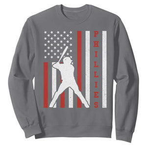 Philly Baseball Sweatshirt Cool Distressed Philadelphia Red October US Flag TS10 Charcoal Print Your Wear