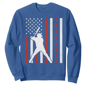 Philly Baseball Sweatshirt Cool Distressed Philadelphia Red October US Flag TS10 Royal Blue Print Your Wear
