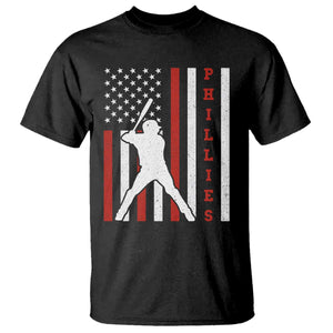 Philly Baseball T Shirt Cool Distressed Philadelphia Red October US Flag TS10 Black Print Your Wear