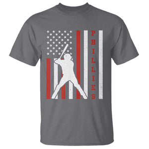 Philly Baseball T Shirt Cool Distressed Philadelphia Red October US Flag TS10 Charcoal Print Your Wear