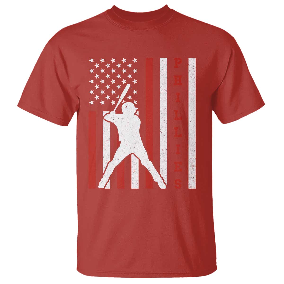Philly Baseball T Shirt Cool Distressed Philadelphia Red October US Flag TS10 Red Print Your Wear