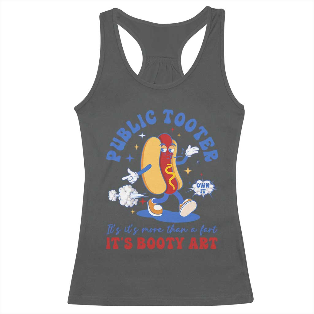 Funny Embarrassing Racerback Tank Top Public Tooter It's More Than A Fart Inappropriate TS10 Dark Heather Print Your Wear
