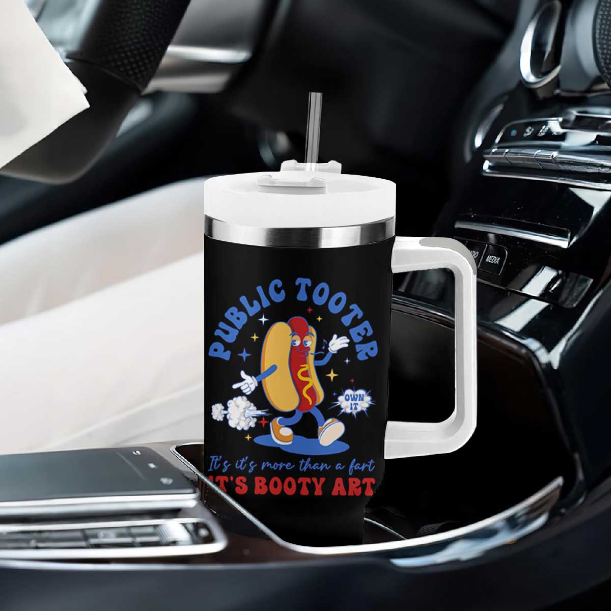 Funny Embarrassing Tumbler With Handle Public Tooter It's More Than A Fart Inappropriate TS10 Print Your Wear