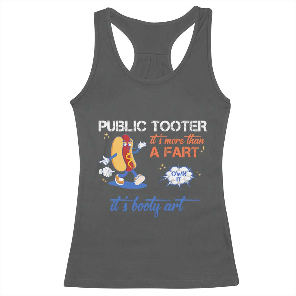 Public Tooter Racerback Tank Top Its More Than A Fart Funny Inappropriate Embarrassing TS10 Dark Heather Print Your Wear