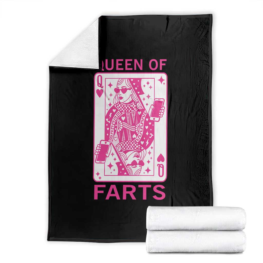 Queen of Farts Throw Blanket Funny Joke Inappropriate Fart Prank Gift TS10 Black Print Your Wear
