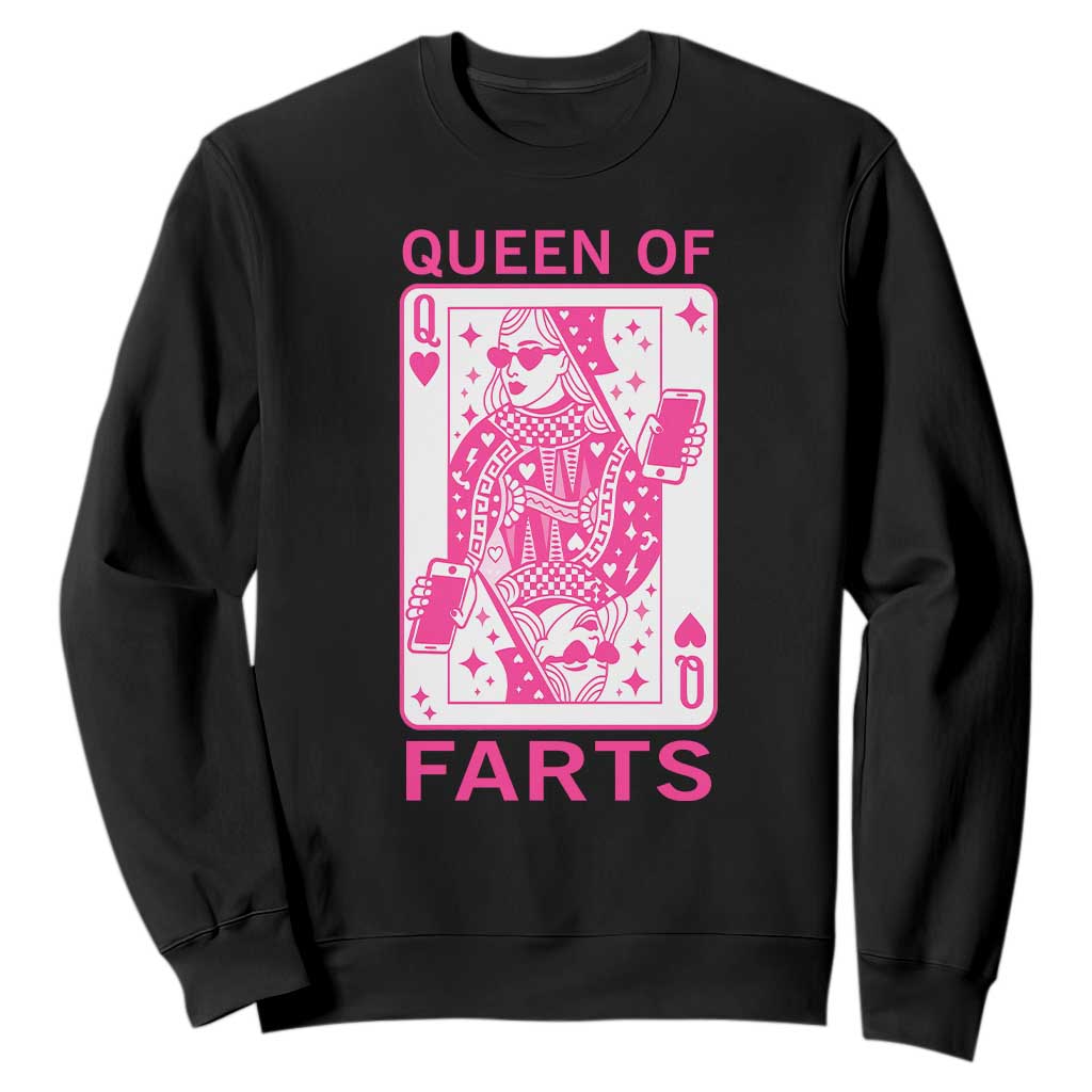 Queen of Farts Sweatshirt Funny Joke Inappropriate Fart Prank Gift TS10 Black Print Your Wear