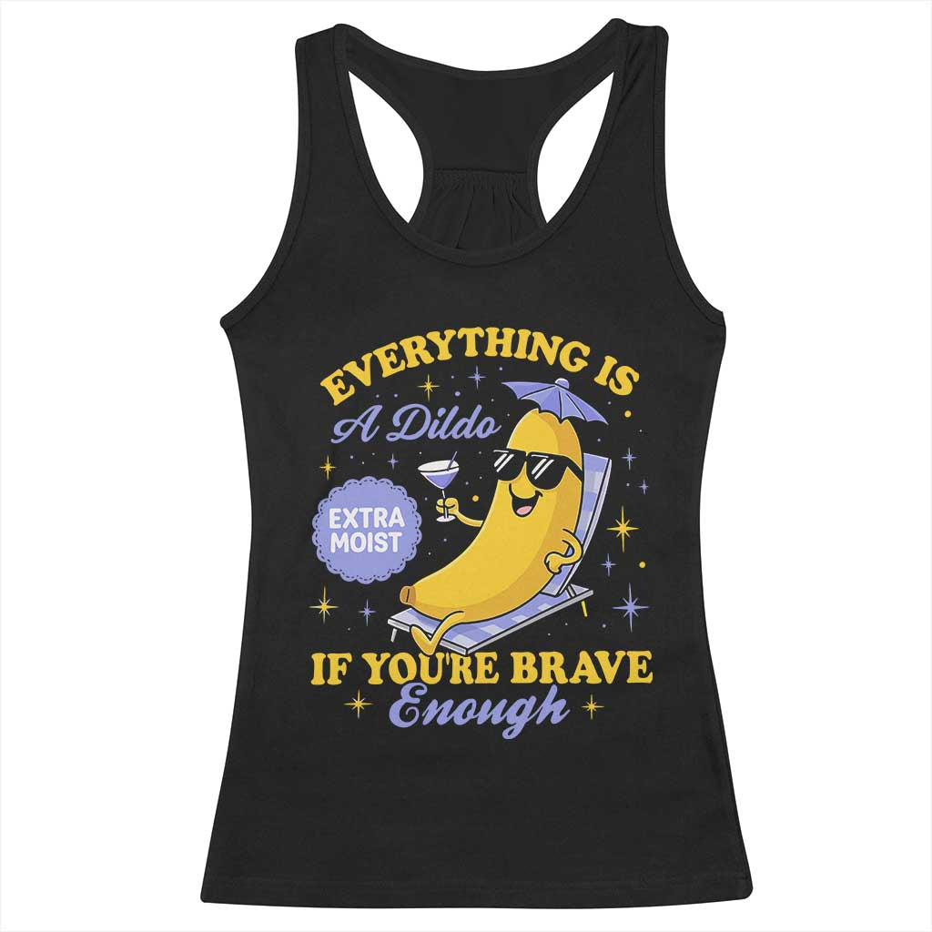 Funny Embarrassing Saying Racerback Tank Top Sarcastic Inappropriate Raunchy Banana TS10 Black Print Your Wear