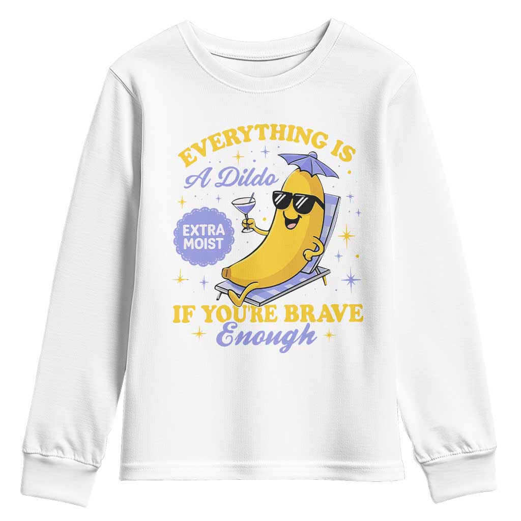 Funny Embarrassing Saying Youth Sweatshirt Sarcastic Inappropriate Raunchy Banana TS10 White Print Your Wear