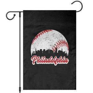 Philadelphia Baseball Garden Flag Vintage Skyline City TS10 Black Print Your Wear