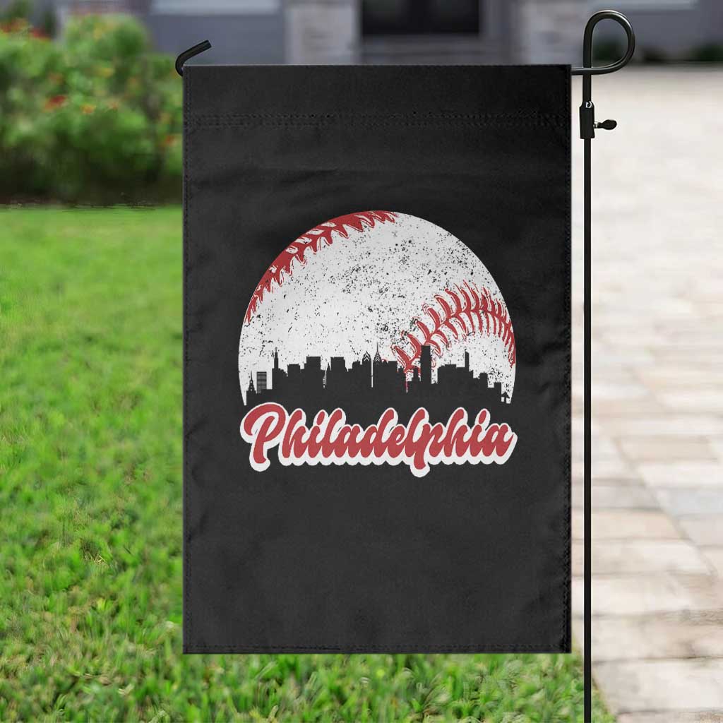 Philadelphia Baseball Garden Flag Vintage Skyline City TS10 Print Your Wear