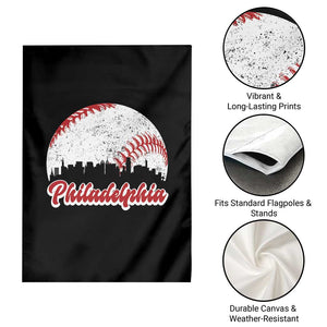 Philadelphia Baseball Garden Flag Vintage Skyline City TS10 Print Your Wear