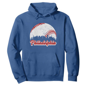 Philadelphia Baseball Hoodie Vintage Skyline City TS10 Royal Blue Print Your Wear