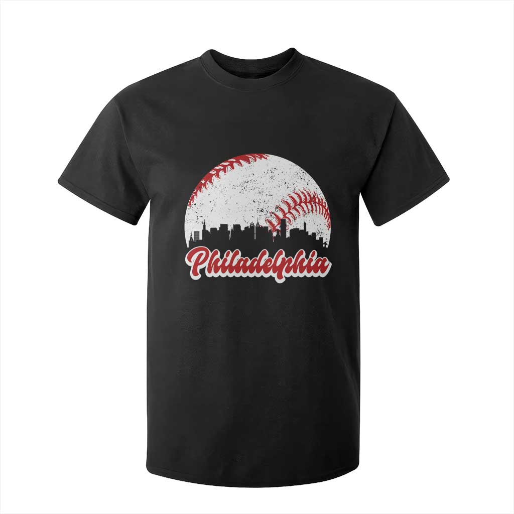 Philadelphia Baseball T Shirt For Kid Vintage Skyline City TS10 Black Print Your Wear