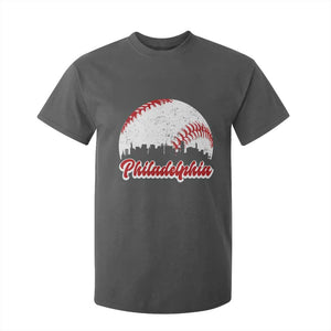 Philadelphia Baseball T Shirt For Kid Vintage Skyline City TS10 Dark Heather Print Your Wear