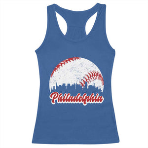 Philadelphia Baseball Racerback Tank Top Vintage Skyline City TS10 Royal Blue Print Your Wear