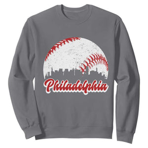 Philadelphia Baseball Sweatshirt Vintage Skyline City TS10 Charcoal Print Your Wear
