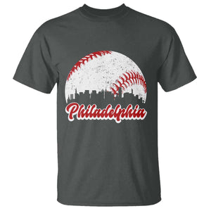 Philadelphia Baseball T Shirt Vintage Skyline City TS10 Dark Heather Print Your Wear