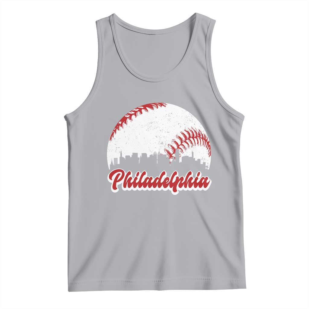 Philadelphia Baseball Tank Top Vintage Skyline City TS10 Athletic Heather Print Your Wear