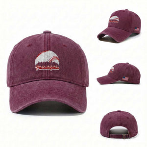 Philadelphia Baseball Lover Washed Cotton Baseball Cap Vintage Skyline City TS10 Washed Cap Universal Fit Burgundy Print Your Wear