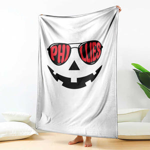 Halloween Philly Throw Blanket Philadelphia Baseball Red October Jackolantern Pumpkin Face TS10 Print Your Wear
