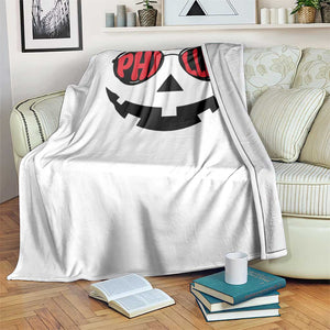 Halloween Philly Throw Blanket Philadelphia Baseball Red October Jackolantern Pumpkin Face TS10 Print Your Wear