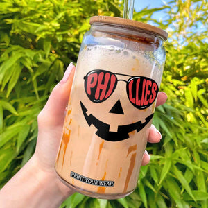 Halloween Philly Glass Can Philadelphia Baseball Red October Jackolantern Pumpkin Face TS10 White Print Your Wear