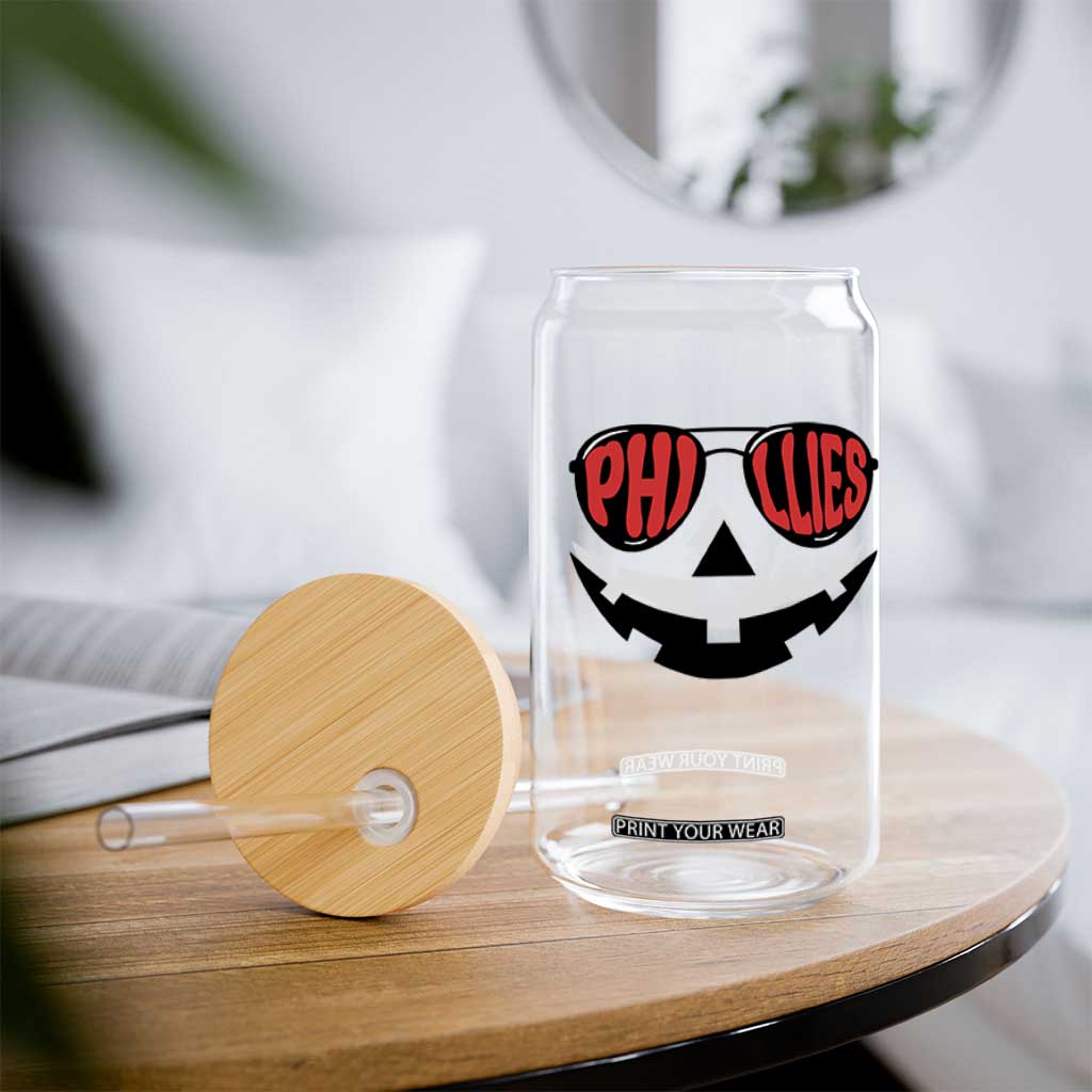 Halloween Philly Glass Can Philadelphia Baseball Red October Jackolantern Pumpkin Face TS10 Print Your Wear