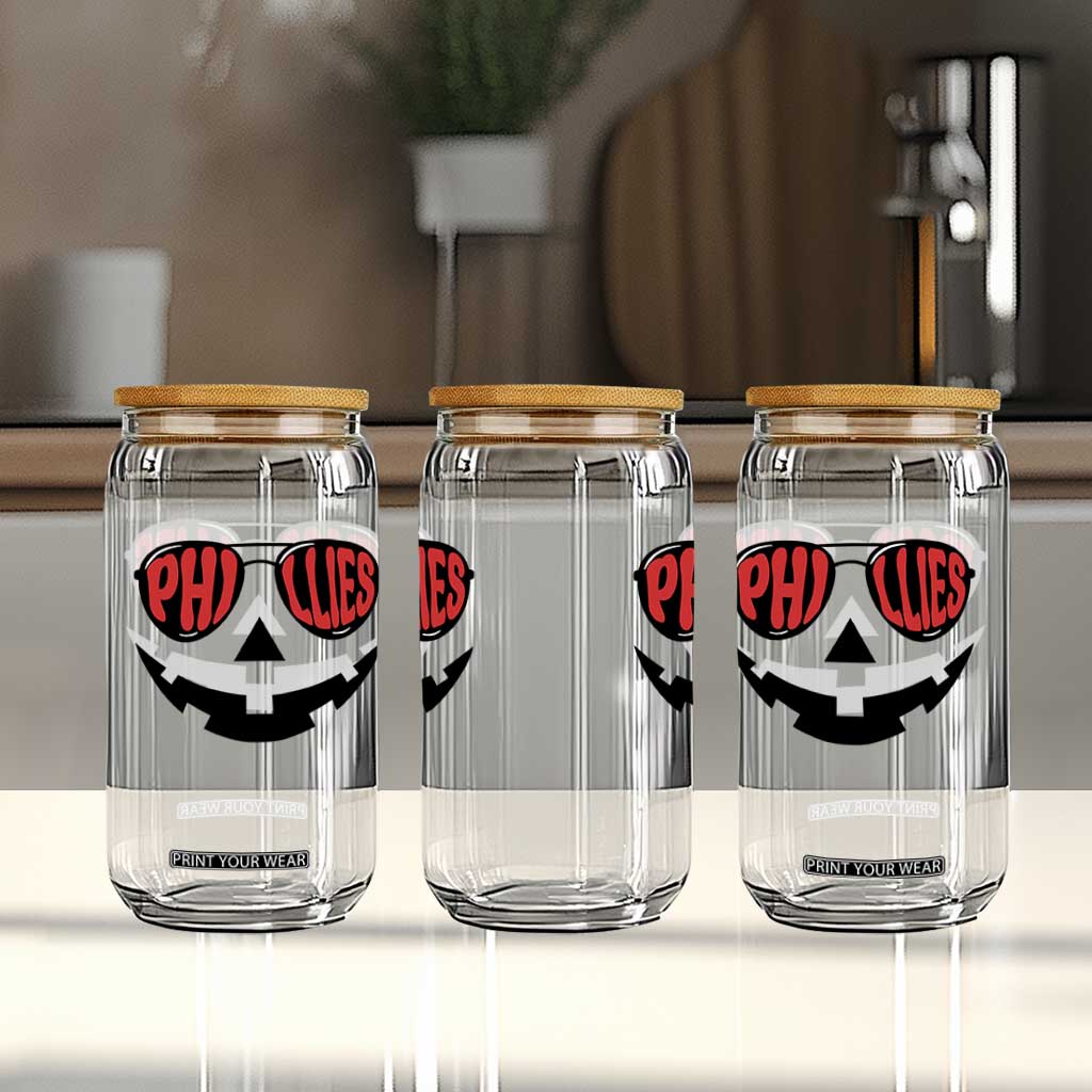 Halloween Philly Glass Can Philadelphia Baseball Red October Jackolantern Pumpkin Face TS10 Print Your Wear