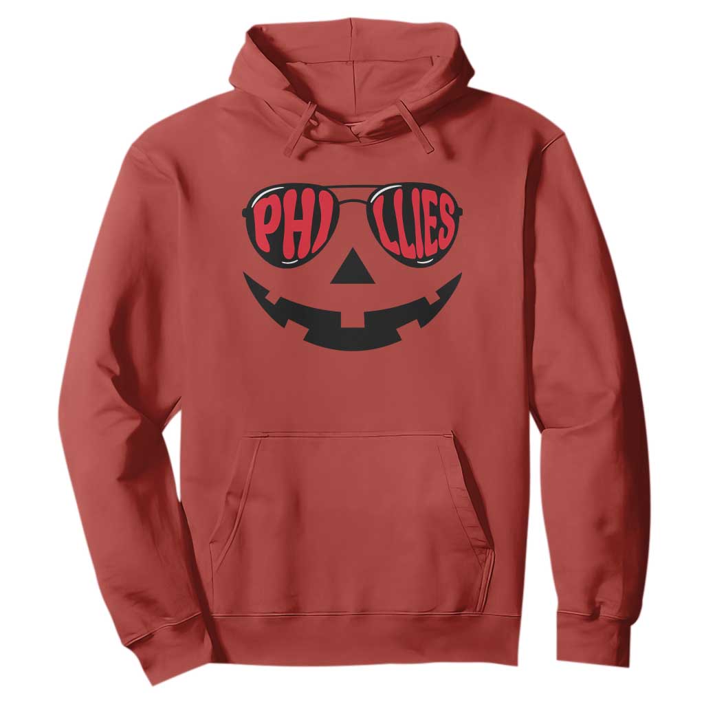 Halloween Philly Hoodie Philadelphia Baseball Red October Jackolantern Pumpkin Face TS10 Red Print Your Wear