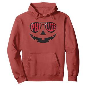 Halloween Philly Hoodie Philadelphia Baseball Red October Jackolantern Pumpkin Face TS10 Red Print Your Wear