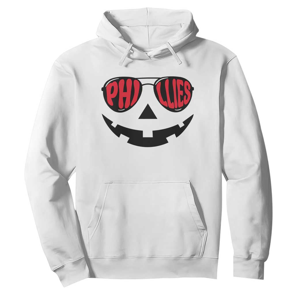 Halloween Philly Hoodie Philadelphia Baseball Red October Jackolantern Pumpkin Face TS10 White Print Your Wear