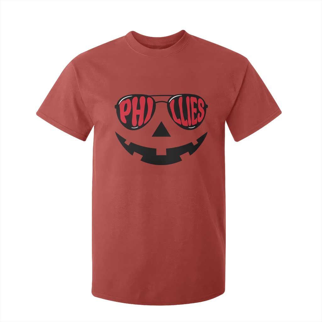Halloween Philly T Shirt For Kid Philadelphia Baseball Red October Jackolantern Pumpkin Face TS10 Red Print Your Wear