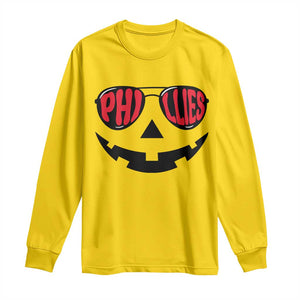 Halloween Philly Long Sleeve Shirt Philadelphia Baseball Red October Jackolantern Pumpkin Face TS10 Daisy Print Your Wear