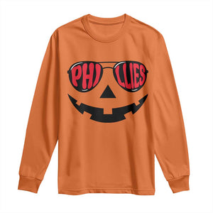 Halloween Philly Long Sleeve Shirt Philadelphia Baseball Red October Jackolantern Pumpkin Face TS10 Orange Print Your Wear