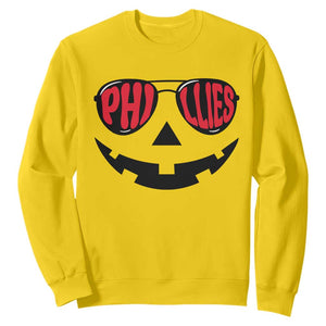 Halloween Philly Sweatshirt Philadelphia Baseball Red October Jackolantern Pumpkin Face TS10 Daisy Print Your Wear