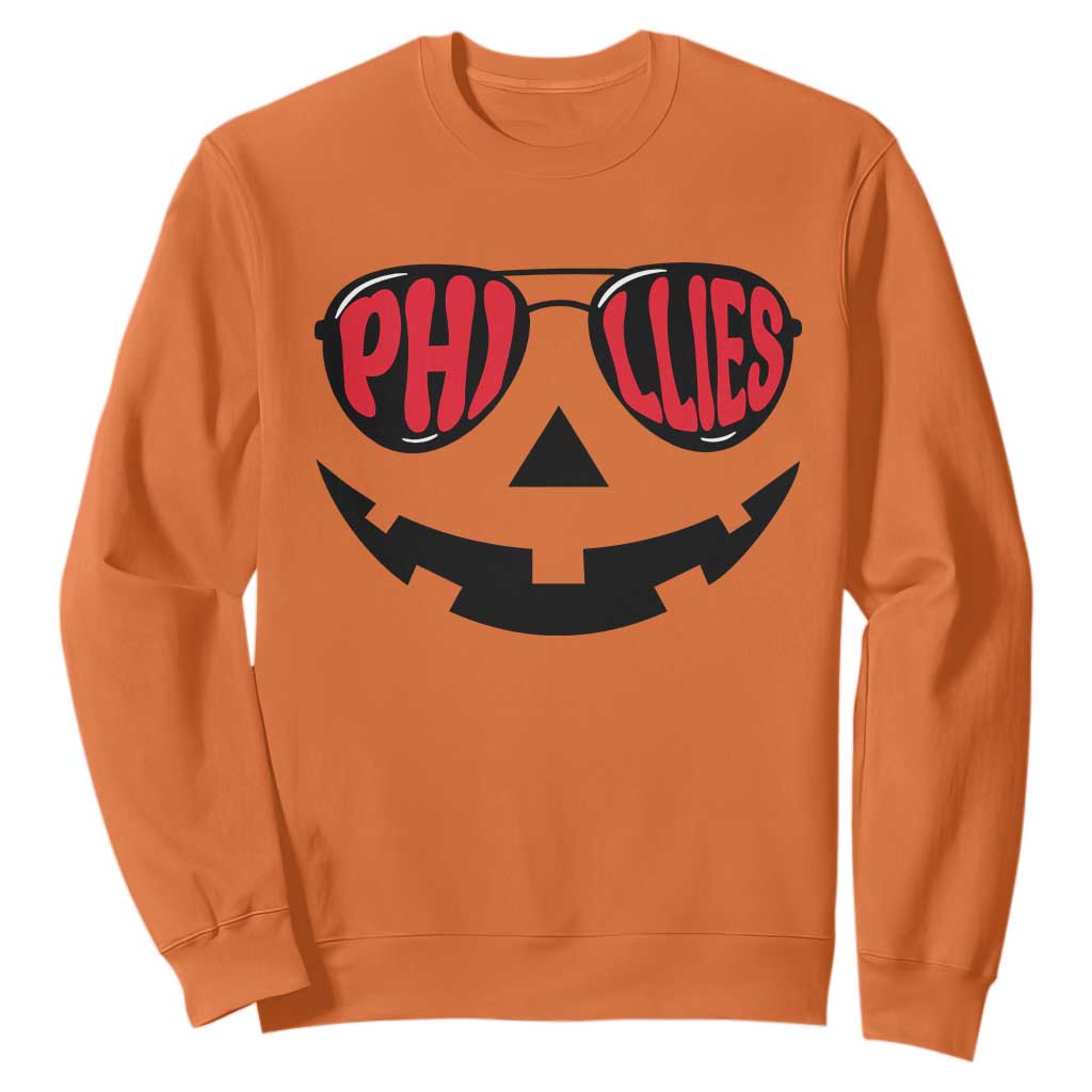 Halloween Philly Sweatshirt Philadelphia Baseball Red October Jackolantern Pumpkin Face TS10 Orange Print Your Wear
