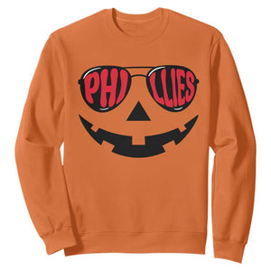 Halloween Philly Sweatshirt Philadelphia Baseball Red October Jackolantern Pumpkin Face TS10 Orange Print Your Wear