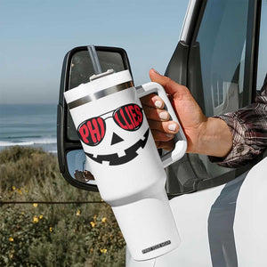 Halloween Philly Tumbler With Handle Philadelphia Baseball Red October Jackolantern Pumpkin Face TS10 Print Your Wear
