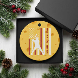 October Ready Ceramic Ornament Cool Distressed Philadelphia Baseball Fan US Flag TS10 1pc Yellow Cheese Print Your Wear